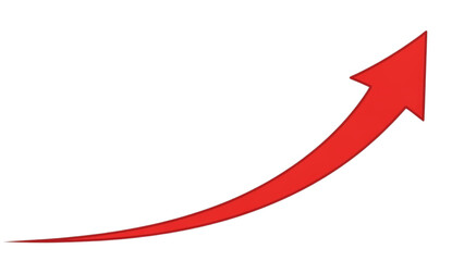 A red arrow pointing upwards on a white background, symbolizing growth and progress