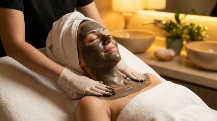Spa e bellezza: Maschera di trattamento viso in centro benessere