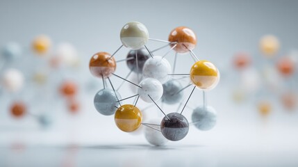 Abstract Atomic Structure Network with Colorful Spheres and Connecting Rods
