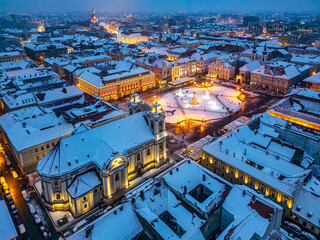 Union Square winter aerial