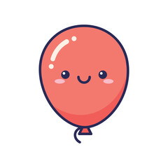 Obraz premium Cute Red Balloon Vector Illustration