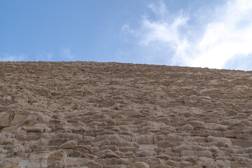 Closed-up image of the Great Pyramids of Giza stones,  Cairo, Egypt