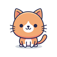 Obraz premium Adorable Cartoon Cat Illustration