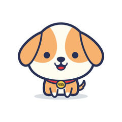 Obraz premium Adorable Cartoon Puppy Illustration