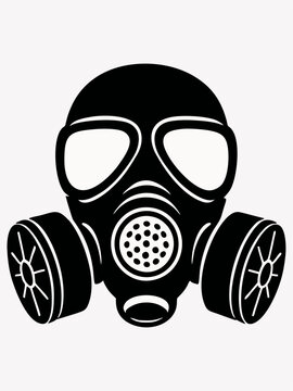 Gas Mask Icon Silhouette Vector Illustration