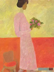 abstract woman with flowers. oil painting. illustration © Anna Ismagilova