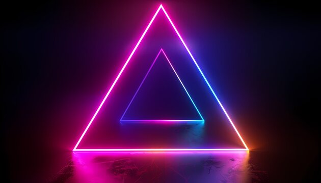 Neon Triangles: Captivating neon triangles cast a vibrant glow against a dark backdrop. The interplay of colorful lines creates a stunning visual spectacle of light and geometry.