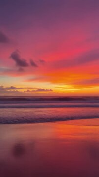 Tropical Sunrise Gradient Fade from Hot Pink to Orange to Yellow Background, Vibrant Vertical 2x3 Wallpaper, Warm Color Transition for Digital Art, Web Design, Branding, and Creative Visuals