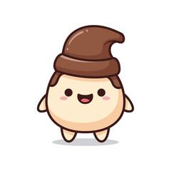 Cute Cartoon Character with Brown Hat Illustration