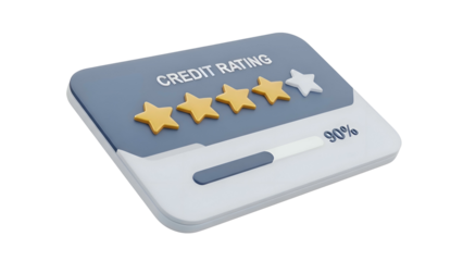 Credit Rating Gauge with Four Stars.