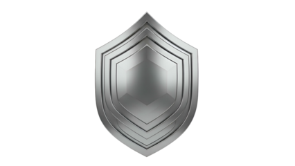 Silver Shield Icon with Multiple Layers.