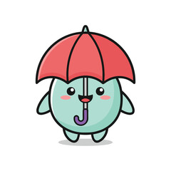 Obraz premium Adorable Cartoon Character with Red Umbrella Illustration