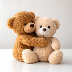 adorable couple of hugging teddy bears a symbol