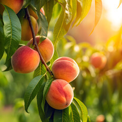 juicy peaches on the branch a summer delight