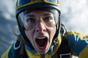 People skydiving from 30,000 feet altitude