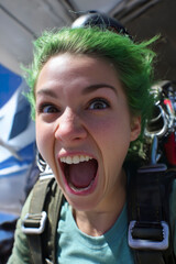 People skydiving from 30,000 feet altitude