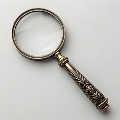 antique magnifying glass with ornate handle