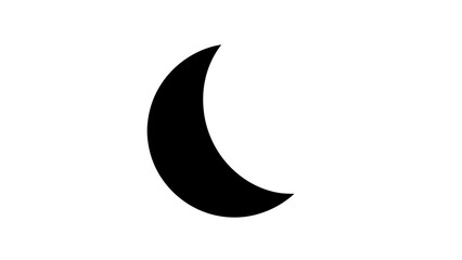 Obraz premium Simple black crescent moon on a white background for design elements.