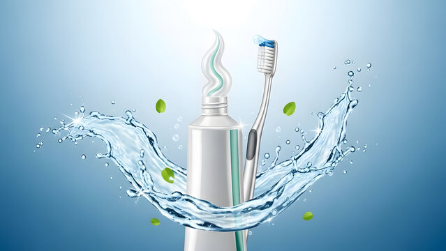 Toothpaste tube for dental hygiene concept