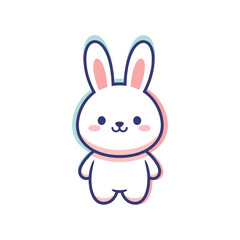 Obraz premium Adorable Cartoon Bunny Vector Illustration