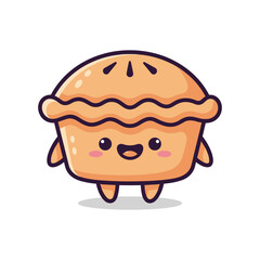 Adorable Cartoon Pie Character Illustration