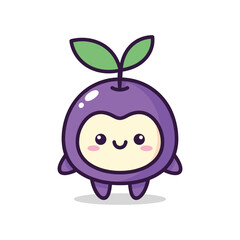Adorable Cartoon Plum Character Illustration