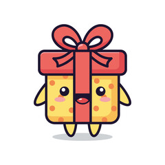Adorable Gift Character Illustration