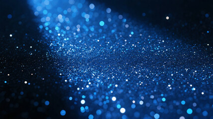 Deep blue sparkling glitter powder. Glitter. Generated images, abstract photos.Emerald color. Pastel.