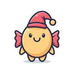 Christmas Fish Character Illustration
