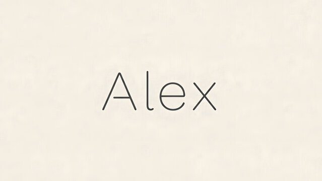 Clean and modern name design with the word Alex for creative projects