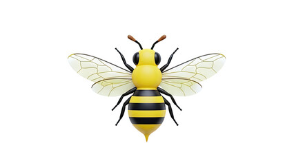 3D Render of a Stylized Bee with Yellow Wings
