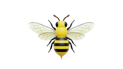 3D Render of a Stylized Bee with Yellow Wings