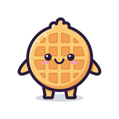Adorable Cartoon Waffle Character Illustration