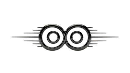 Abstract Art Deco Style Black Rings with Spikes