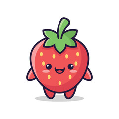 Cute Cartoon Strawberry Character Illustration