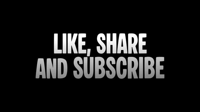 Cinematic fire text animation displaying “Like, Share and Subscribe” text with burning lava and molten texture on a black background ideal for creators, streaming channels, gaming content - Powered by Adobe