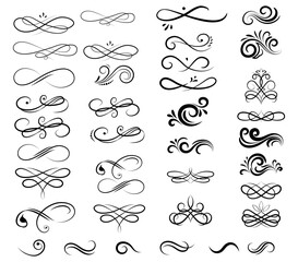 A collection of vintage floral ornaments and swirls