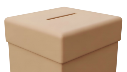 Beige Cardboard Box with Slot on Top.
