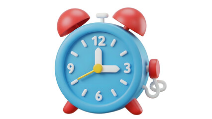 Blue Alarm Clock with Red Bells.