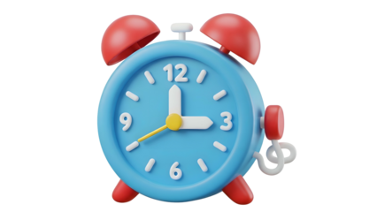 Blue Alarm Clock with Red Bells.