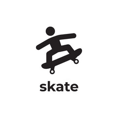 simple black skate icon design template