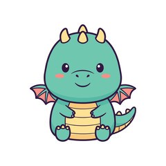 Fototapeta premium Adorable Cartoon Dragon Illustration