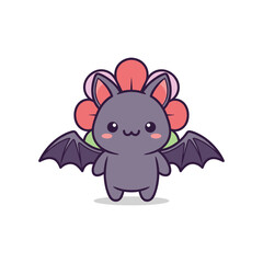 Obraz premium Adorable Cartoon Axolotl with Bat Wings Illustration