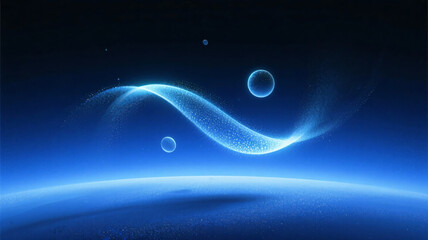 Deep blue sparkling glitter powder. Glitter. Generated images, abstract photos.Emerald color. Pastel.