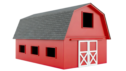 Red Barn with Gambrel Roof