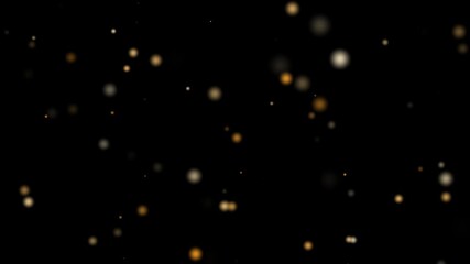 Gold blurry bokeh background. Animated overlay with bokeh golden lights, Slow motion animation, Winter christmas background loopable - Powered by Adobe