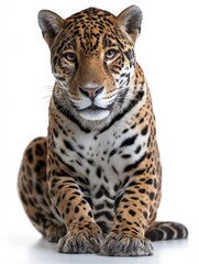 Fototapeta premium A jaguar is sitting on a white background