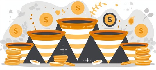 Professional and clear visualization of the sales funnel concept for enhanced understanding
