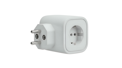 White Travel Adapter Plug Converter.