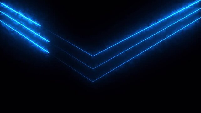 Blue Neon three V-Shape Abstract Light Background